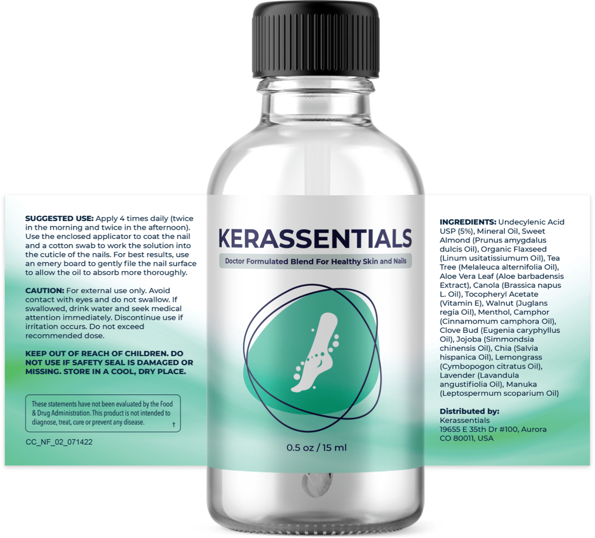 Kerassentials ingredients: natural oils and antioxidants nourish and revitalize skin and nails